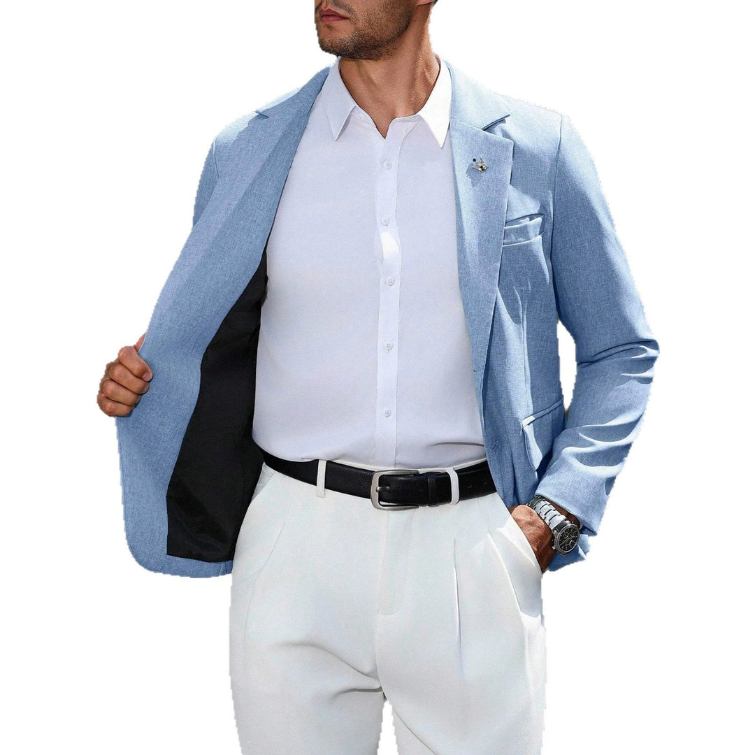 Blazer held open to show the dark inner lining