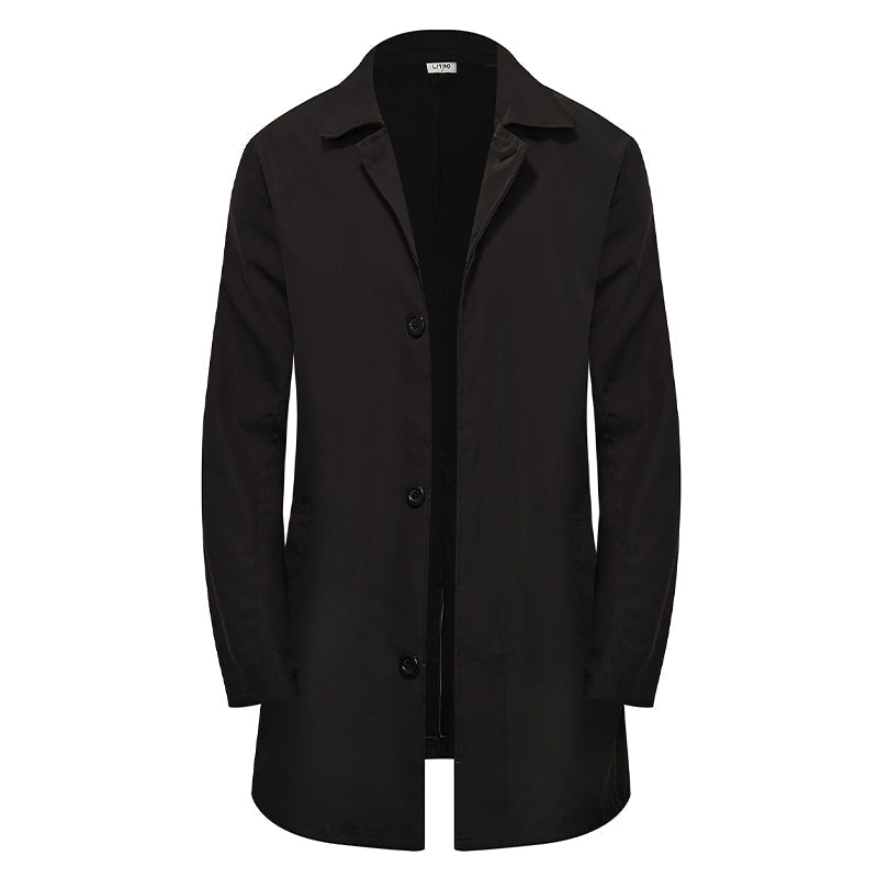 Men's Overcoat | Notch Collar Single Breasted Longline