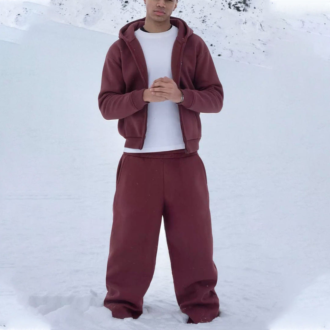 Men's sweatsuit, oversized zip hoodie and wide leg sweatpants, photo 1