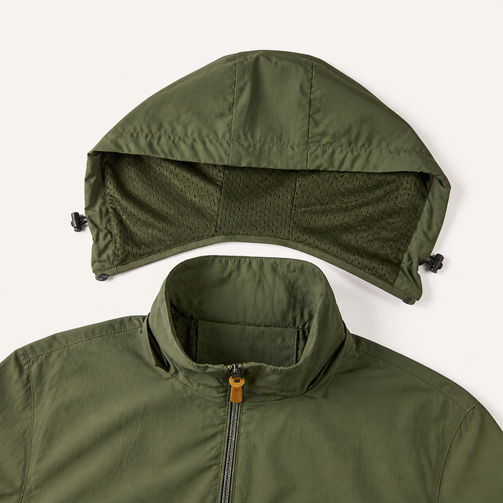 Detail of the olive jacket&
