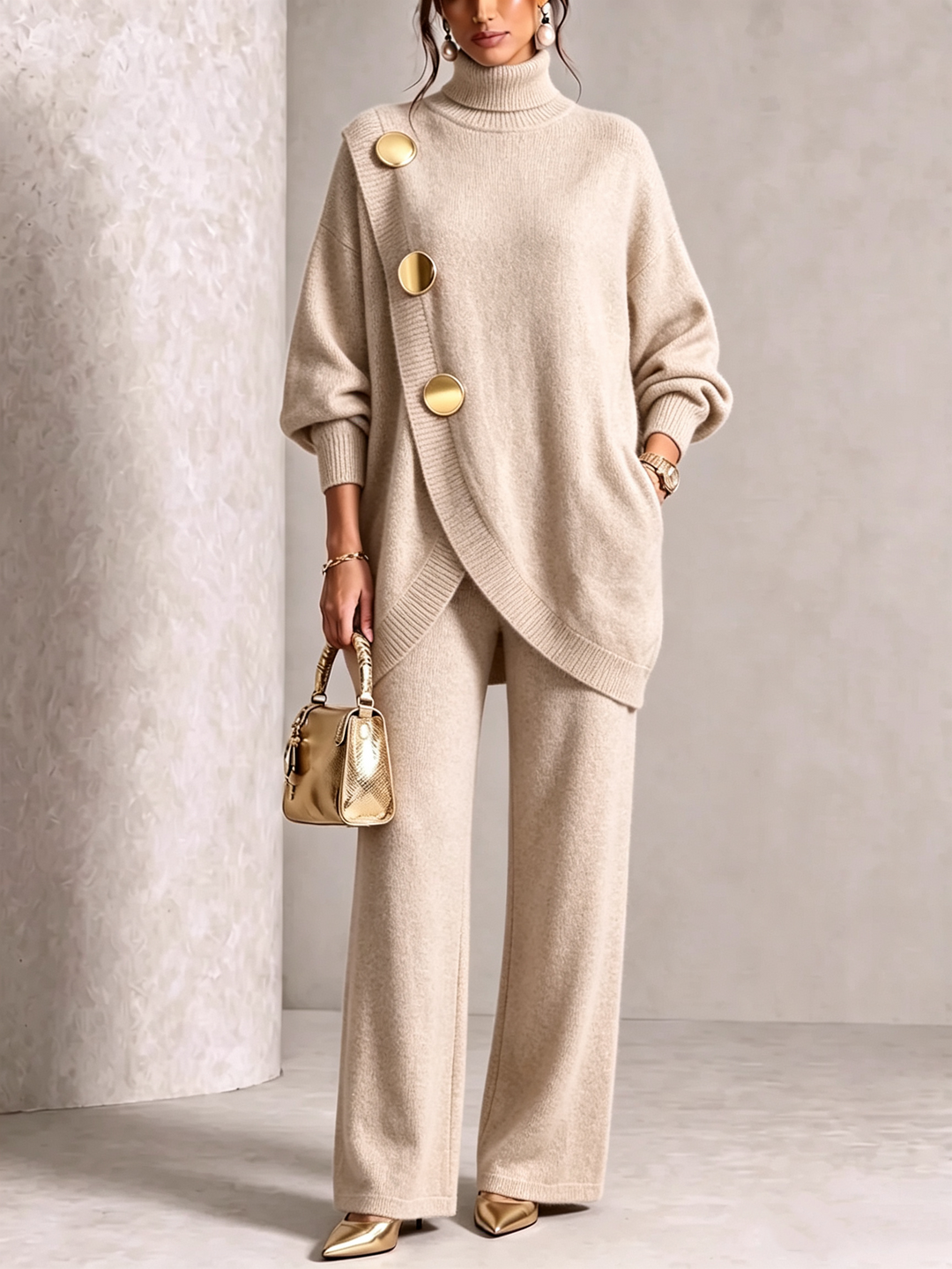Oatmeal matching sweater set
