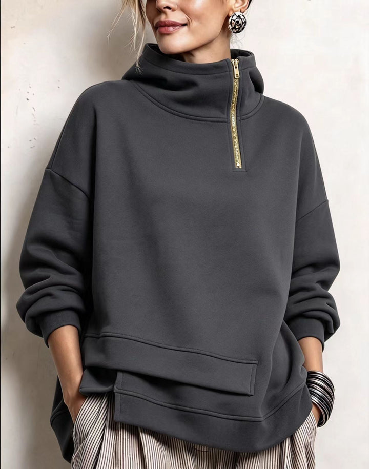Charcoal oversized quarter zip